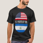 Half American Half Nicaraguan USA Flag Nicaragua H T-shirt (Voorkant)