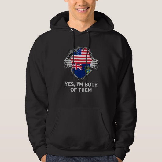 Half American Half Pitcairn Islander USA Pitcairn  Hoodie (Voorkant)