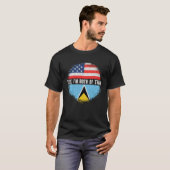 Half-American Half Saint Lucian USA Vlag T-shirt (Voorkant volledig)