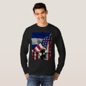 Half American Half Salvadoran ROOTS USA Flag El Sa T-shirt (Voorkant volledig)