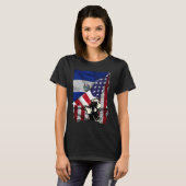 Half American Half Salvadoran ROOTS USA Flag El Sa T-shirt (Voorkant volledig)