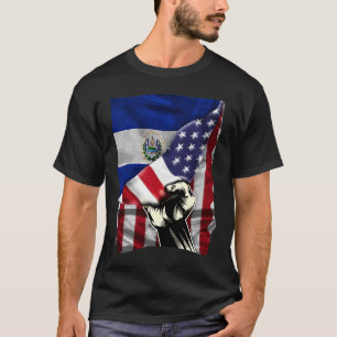 Half-American Half Salvadoran ROOTS Vlag El Sa T-shirt