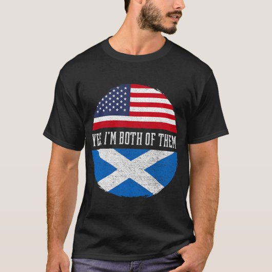 Half-American Half Scottish USA Flag Scotland Heri T-shirt (Voorkant)