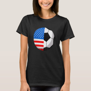 Half Amerika Verenigde Staten Vlag half Football V T-shirt