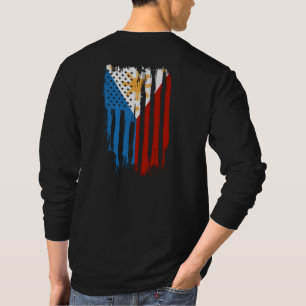 Half Amerikaan Half Filipijn Filipijnse Vlag T-shirt