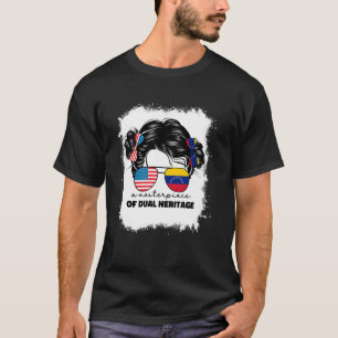 Half Amerikaans en Venezolaans Usa Venezuela Vlag  T-shirt