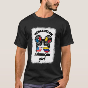 Half-Amerikaans en Venezolaans VS Venezuela vlag K T-shirt