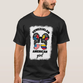 Half-Amerikaans en Venezolaans VS Venezuela vlag K T-shirt