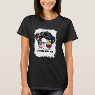 Half-Amerikaans en Venezolaans VS Venezuela vlag K T-shirt