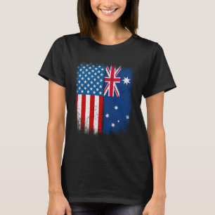  Half Amerikaans Half Australisch Vlag USA T-shirt