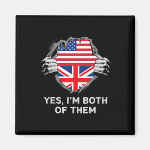 Half Amerikaans Half Brits Usa Engeland Vlag Heren Magneet
