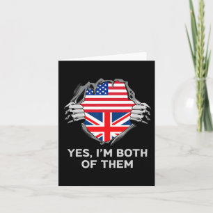 Half Amerikaans Half Brits USA Engeland Vlag Manne Kaart