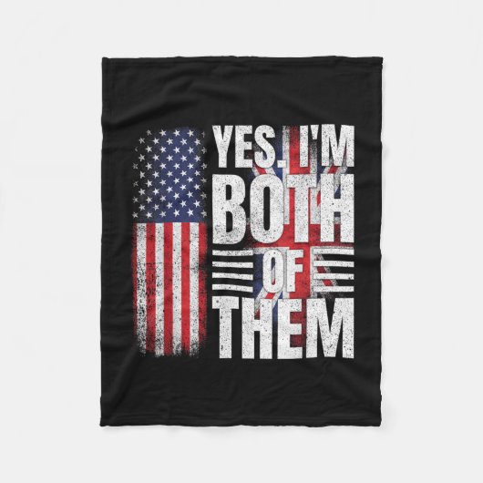 Half Amerikaans half Brits Verenigde Staten vlag V Fleece Deken (Voorkant)