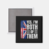 Half Amerikaans half Brits Verenigde Staten vlag V Magneet (Voorkant / Achterkant)