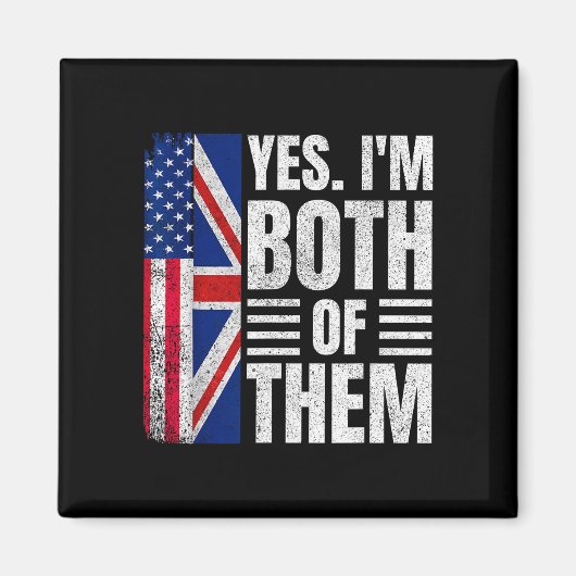 Half Amerikaans half Brits Verenigde Staten vlag V Magneet (Voorkant)