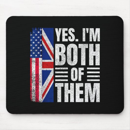 Half Amerikaans half Brits Verenigde Staten vlag V Muismat (Voorkant)