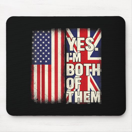 Half Amerikaans half Brits Verenigde Staten vlag V Muismat (Voorkant)