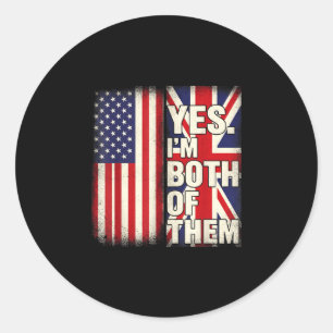 Half Amerikaans half Brits Verenigde Staten vlag V Ronde Sticker
