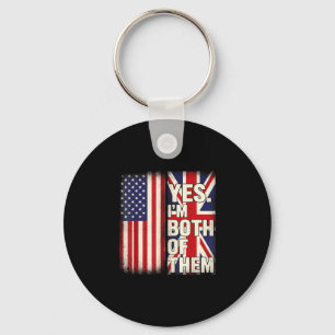 Half Amerikaans half Brits Verenigde Staten vlag V Sleutelhanger
