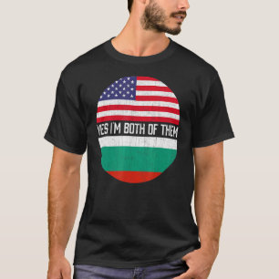 Half Amerikaans Half Bulgaars VS Vlag Familie Heri T-shirt