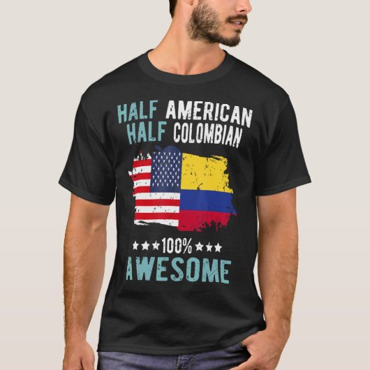 Half Amerikaans Half Colombiaans T-shirt (Voorkant)