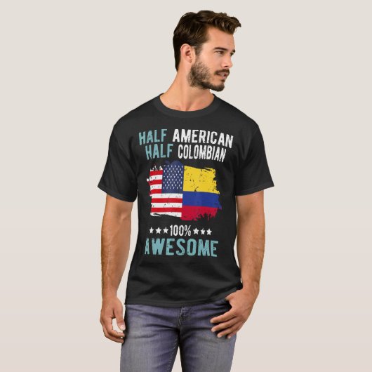 Half Amerikaans Half Colombiaans T-shirt (Voorkant volledig)