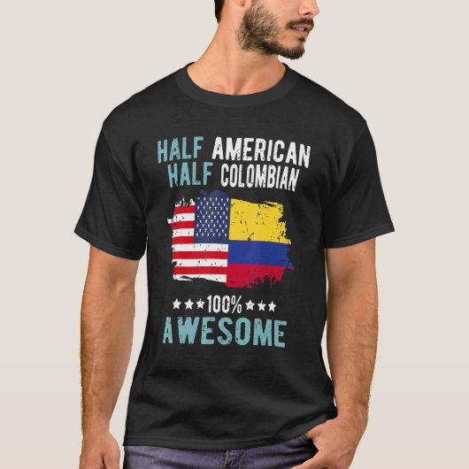 Half Amerikaans Half Colombiaans T-shirt (Voorkant)