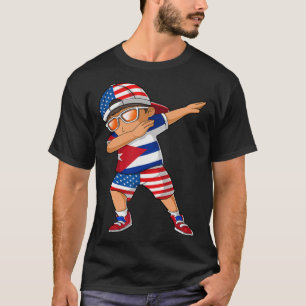 Half Amerikaans Half Cubaans Jongen Kind Cuba Vlag T-shirt