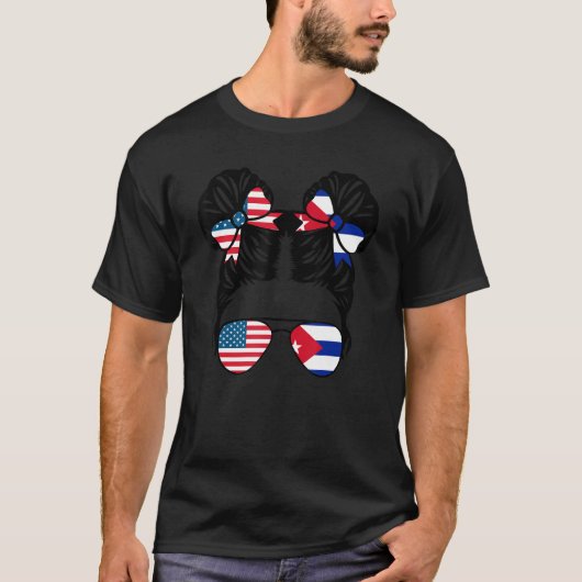 Half-Amerikaans half Cubaans meisje Verenigde Stat T-shirt (Voorkant)