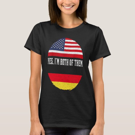 Half Amerikaans Half Duits Vlag van de VS Duitslan T-shirt (Voorkant)