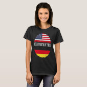 Half Amerikaans Half Duits Vlag van de VS Duitslan T-shirt (Voorkant volledig)