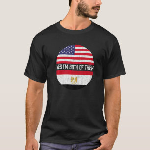 Half Amerikaans Half Egyptisch VS Vlag Familie Her T-shirt