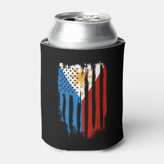 Half Amerikaans Half Filipijns Filipijns vlag Blikjeskoeler (Blikje Voorkant)