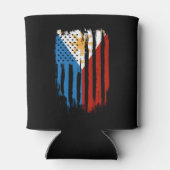 Half Amerikaans Half Filipijns Filipijns vlag Blikjeskoeler (Achterkant)