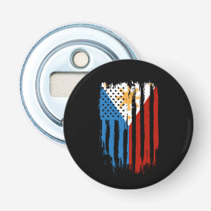 Half Amerikaans Half Filipijns Filipijns vlag Button Flesopener