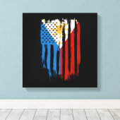 Half Amerikaans Half Filipijns Filipijns vlag Canvas Afdruk (Insitu (Houten vloer))