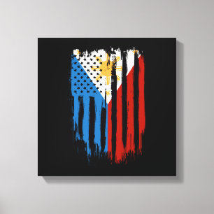 Half Amerikaans Half Filipijns Filipijns vlag Canvas Afdruk