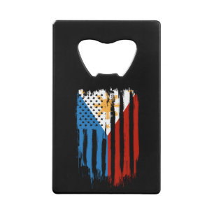 Half Amerikaans Half Filipijns Filipijns vlag Creditkaart Flessenopener