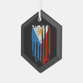 Half Amerikaans Half Filipijns Filipijns vlag Glas Ornament (Voorkant links)