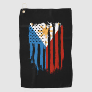 Half Amerikaans Half Filipijns Filipijns vlag Golfhanddoek
