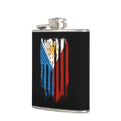 Half Amerikaans Half Filipijns Filipijns vlag Heupfles (Links)
