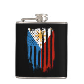 Half Amerikaans Half Filipijns Filipijns vlag Heupfles (Voorkant)