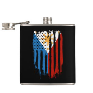Half Amerikaans Half Filipijns Filipijns vlag Heupfles