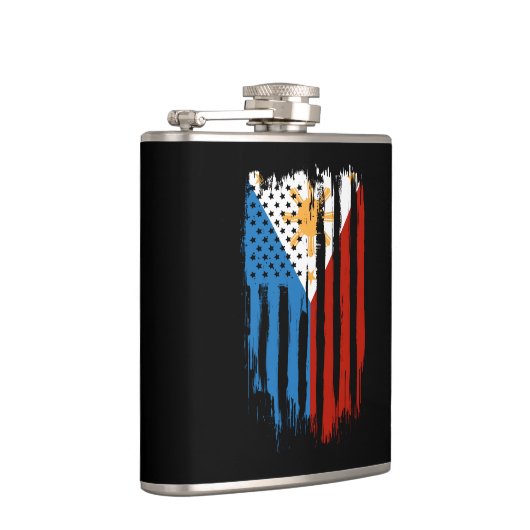 Half Amerikaans Half Filipijns Filipijns vlag Heupfles (Rechts)