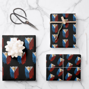 Half Amerikaans Half Filipijns Filipijns vlag Inpakpapier Vel