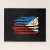 Half Amerikaans Half Filipijns Filipijns vlag Legpuzzel (Horizontaal)