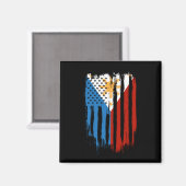 Half Amerikaans Half Filipijns Filipijns vlag Magneet (Voorkant / Achterkant)