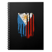 Half Amerikaans Half Filipijns Filipijns vlag Notitieboek (Voorkant)
