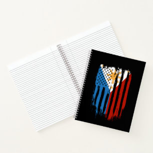 Half Amerikaans Half Filipijns Filipijns vlag Notitieboek