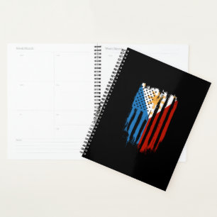 Half Amerikaans Half Filipijns Filipijns vlag Planner